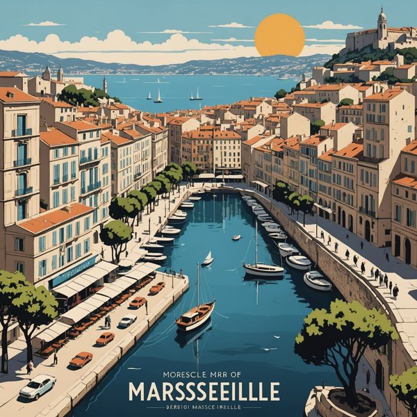 Découvrez le Charme de Marseille à travers les Meilleures Illustrations d'Affiches Artistiques sur La Provençale de Décoration